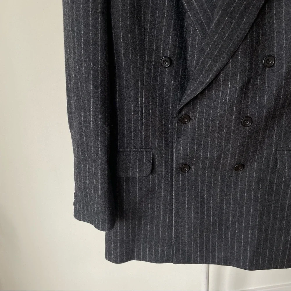 Hackett London Bergdorf Goodman Wool Gray Pinstripe Suit Jacket Blazer EUC 40L